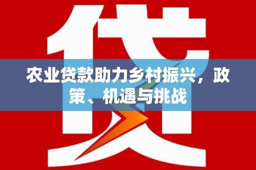 平顺农业贷款助力乡村振兴，政策、机遇与挑战