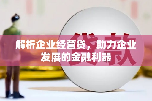 平顺解析企业经营贷，助力企业发展的金融利器