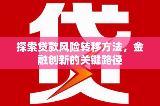 平顺探索贷款风险转移方法，金融创新的关键路径