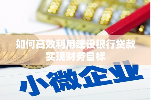 平顺如何高效利用建设银行贷款实现财务目标