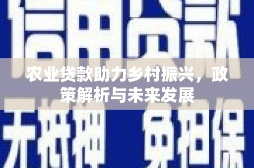 平顺农业贷款助力乡村振兴，政策解析与未来发展