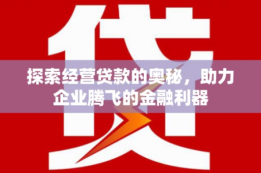 平顺探索经营贷款的奥秘，助力企业腾飞的金融利器