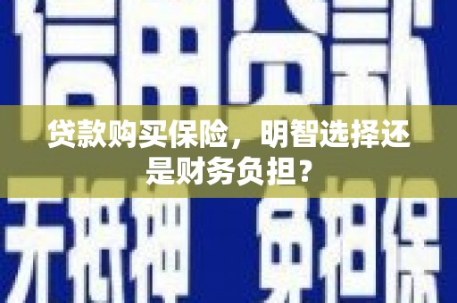平顺贷款购买保险，明智选择还是财务负担？