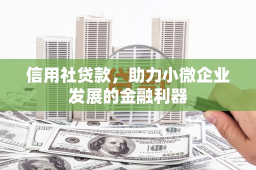 平顺信用社贷款，助力小微企业发展的金融利器