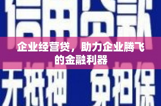 平顺企业经营贷，助力企业腾飞的金融利器