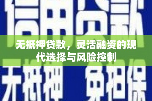 平顺无抵押贷款，灵活融资的现代选择与风险控制