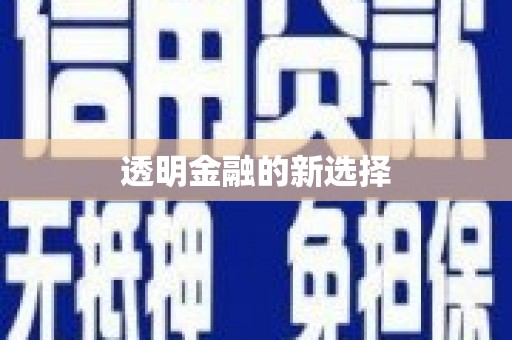 平顺透明金融的新选择